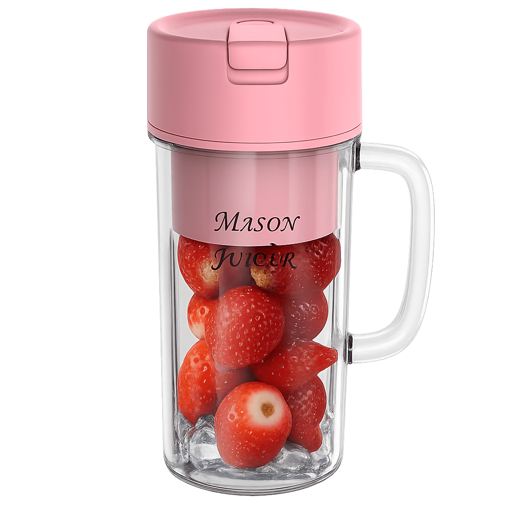 Portable USB Rechargeable Mini Juicer Blender Cup with Straw – Personal Smoothie Maker for Home, Office & Travel - Zentrix