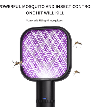 Portable USB Rechargeable Mosquito Killer Racket with LED Night Lamp – Electric Insect Zapper for Home, Office & Camping - Zentrix