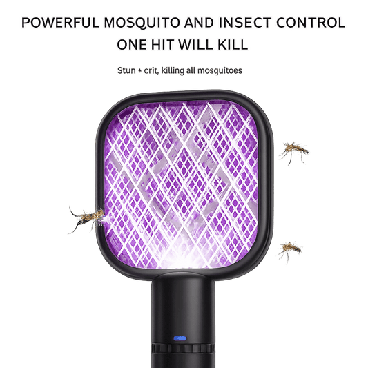Portable USB Rechargeable Mosquito Killer Racket with LED Night Lamp – Electric Insect Zapper for Home, Office & Camping - Zentrix
