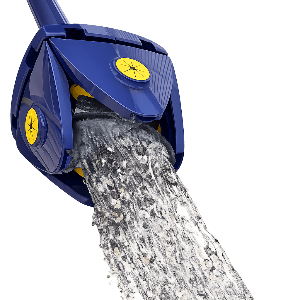 360° Rotating Self-Wringing Flat Mop with Built-in Squeeze System | Hands-Free Adjustable Floor Cleaning Mop for Home & Office - Zentrix