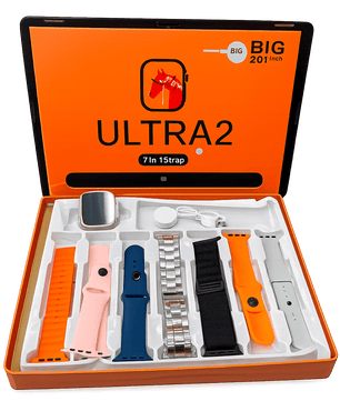 Ultra 2 Smart Watch 2.01" HD Display with 7 Interchangeable Straps & Wireless Charger | Bluetooth Calling Fitness Smartwatch for Android & iPhone - Zentrix