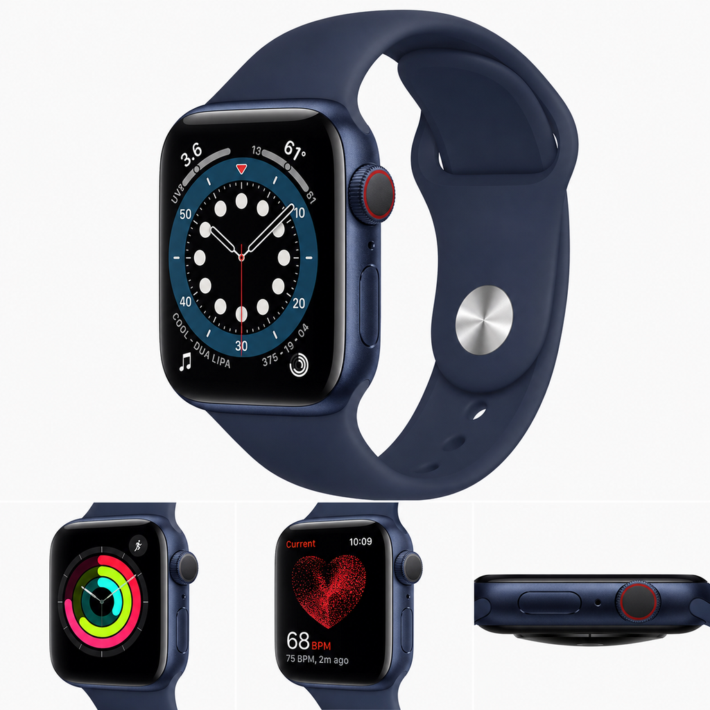 Apple Watch Series 6 (GPS) 40mm / 44mm – Premium Aluminum Case with Sport Band | Original Smart Watch for iOS