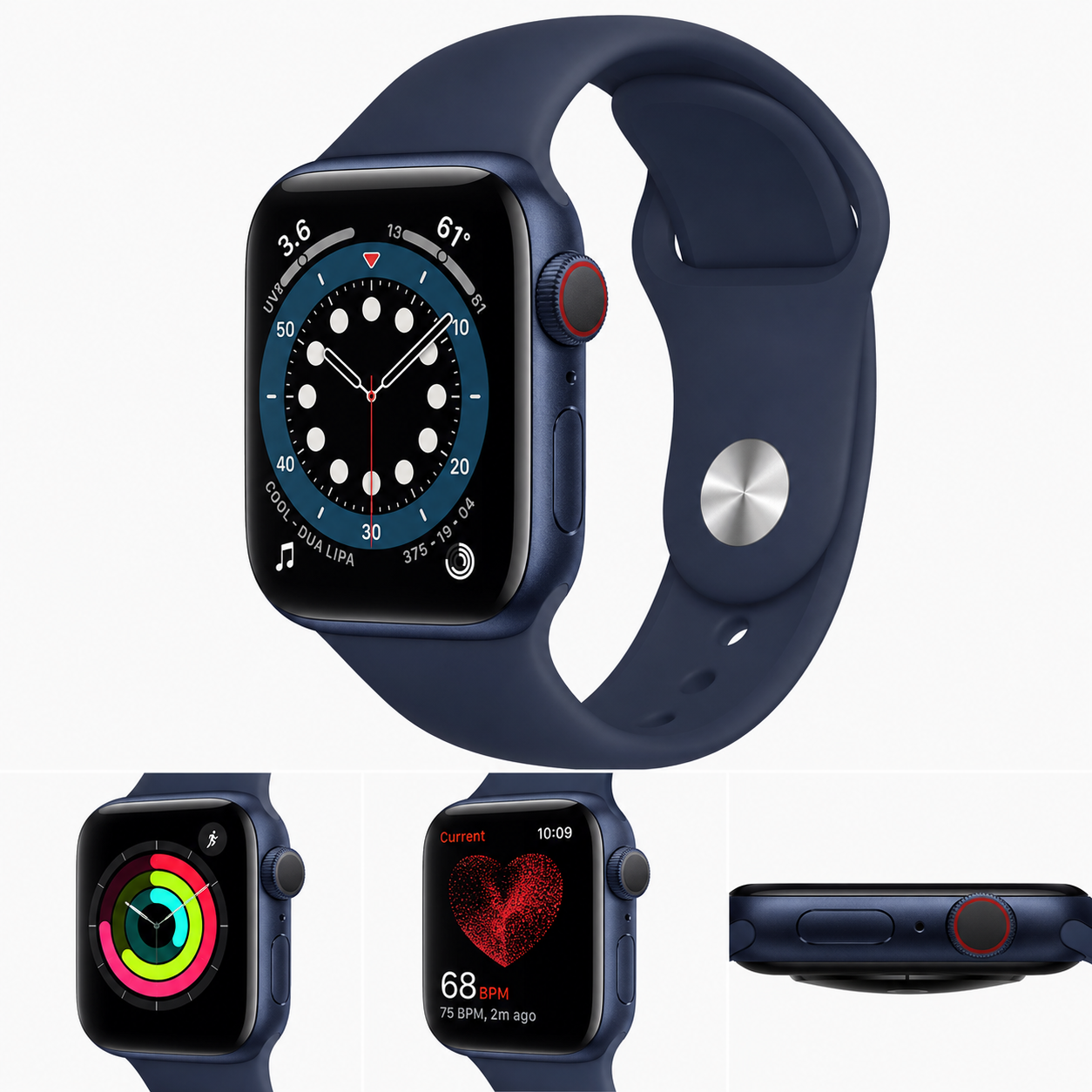 Apple Watch Series 6 (GPS) 40mm / 44mm – Premium Aluminum Case with Sport Band | Original Smart Watch for iOS