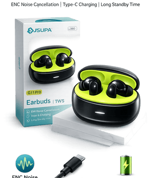 JSUPA G11 Pro TWS Earbuds – ENC Noise Cancelling, Low-Latency Gaming EarbudsTWS earbuds with ENC - Zentrix