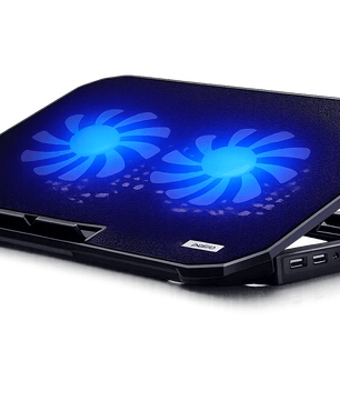 N99 Dual Fan Laptop Cooling Pad with LED Lights – Adjustable Laptop Stand, 5 Height Levels, Dual USB Ports, Silent Cooling Fan for Gaming & Office Use - Zentrix