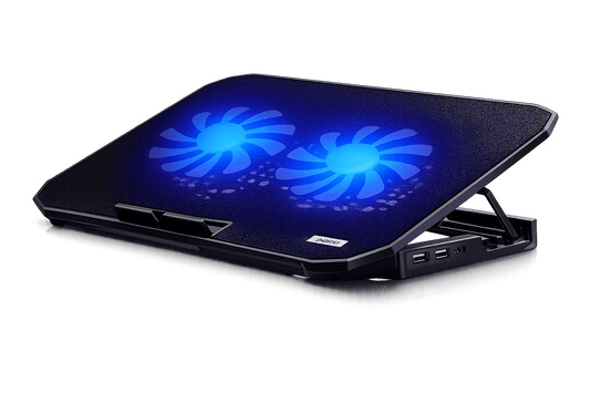 N99 Dual Fan Laptop Cooling Pad with LED Lights – Adjustable Laptop Stand, 5 Height Levels, Dual USB Ports, Silent Cooling Fan for Gaming & Office Use - Zentrix