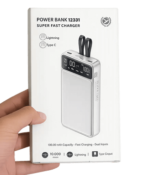 66W Fast Charging Power Bank 20000mAh – Built-in Type-C & Lightning Cables, LED Digital Display, Portable Super Fast Power Bank for Android & iPhone - Zentrix