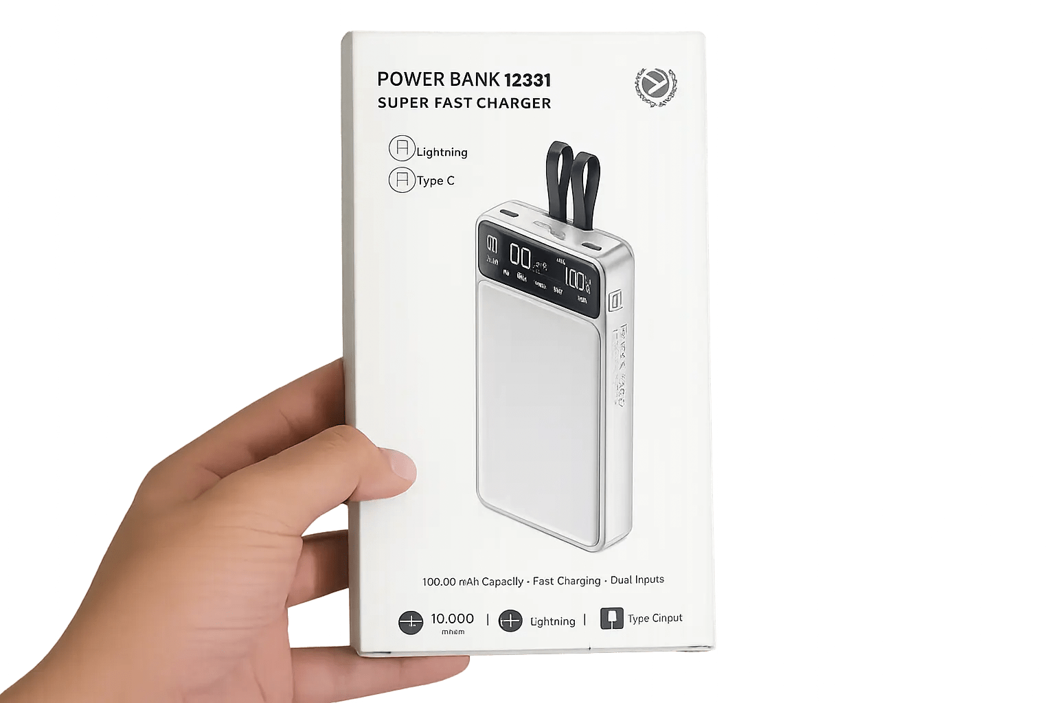 66W Fast Charging Power Bank 20000mAh – Built-in Type-C & Lightning Cables, LED Digital Display, Portable Super Fast Power Bank for Android & iPhone - Zentrix