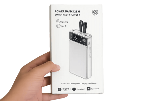 66W Fast Charging Power Bank 20000mAh – Built-in Type-C & Lightning Cables, LED Digital Display, Portable Super Fast Power Bank for Android & iPhone - Zentrix