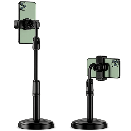 Adjustable Mobile Phone Stand with Flexible Gooseneck Arm – Height Adjustable Desktop Phone Holder for Video Calls, Live Streaming & Content Creation - Zentrix