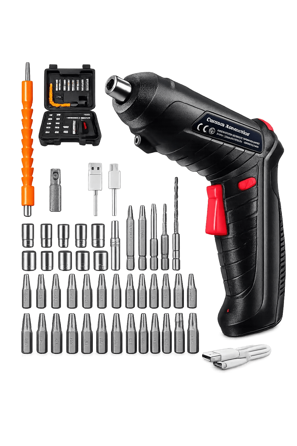 47-in-1 Rechargeable Electric Screwdriver Set – Cordless Precision Power Tool Kit with Chrome Vanadium Steel Bits - Zentrix