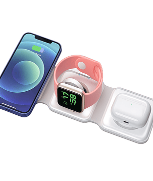 3 in 1 Magnetic Foldable Wireless Charger 15W Fast Charging Station for iPhone, Apple Watch & AirPods | Portable MagSafe Charging Dock - Zentrix