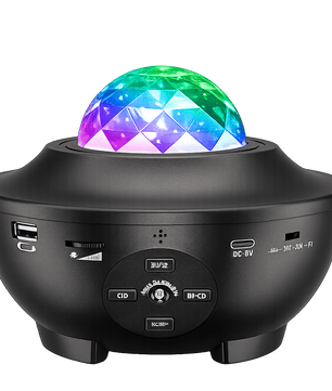 USB Starry Projector Light with Bluetooth Speaker | Ocean Wave Galaxy Night Light | LED Star Sky Projector Lamp with Remote Control - Zentrix