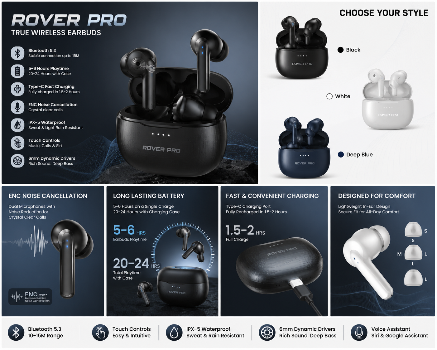 RoverX Bass Earbuds