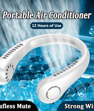 Portable Rechargeable Bladeless Neck Fan – Hands-Free Hanging Cooling Fan with 3 Speed Airflow - Zentrix