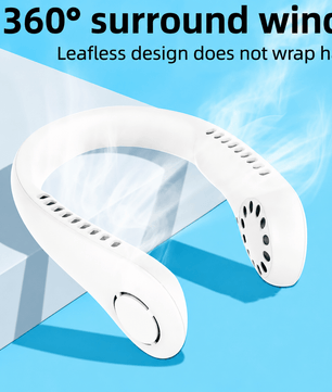 Portable Rechargeable Bladeless Neck Fan – Hands-Free Hanging Cooling Fan with 3 Speed Airflow - Zentrix