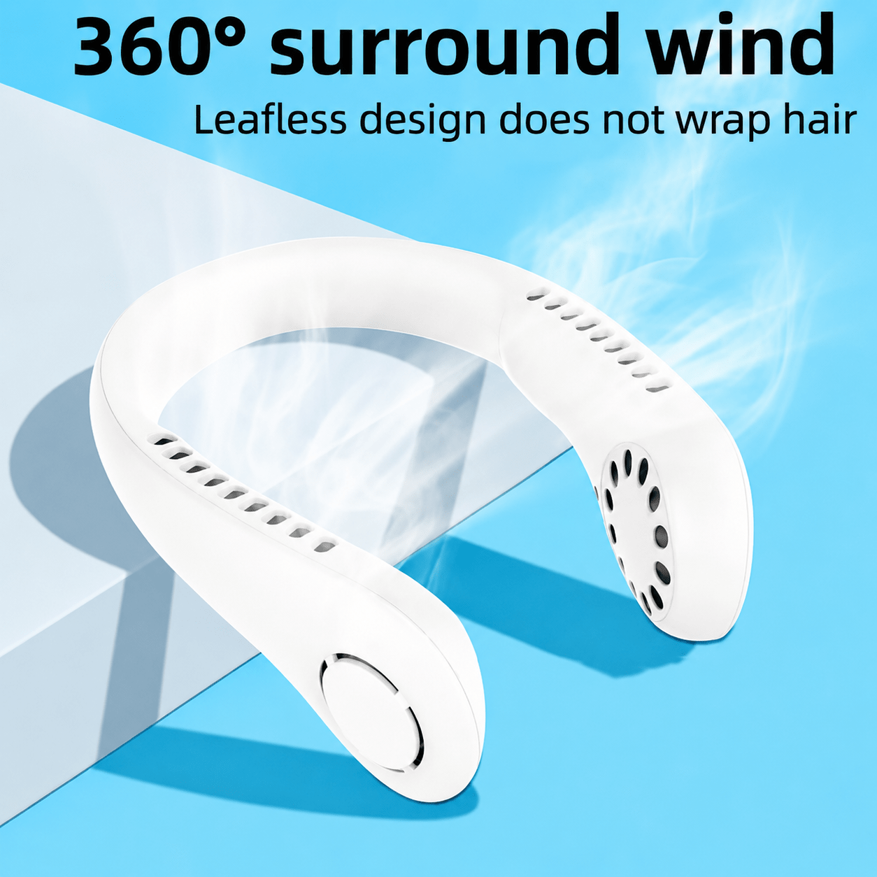 Portable Rechargeable Bladeless Neck Fan – Hands-Free Hanging Cooling Fan with 3 Speed Airflow - Zentrix