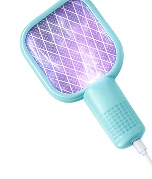 Portable USB Rechargeable Mosquito Killer Racket with LED Night Lamp – Electric Insect Zapper for Home, Office & Camping - Zentrix