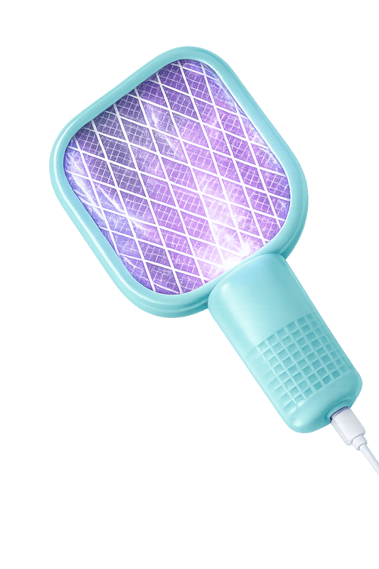 Portable USB Rechargeable Mosquito Killer Racket with LED Night Lamp – Electric Insect Zapper for Home, Office & Camping - Zentrix