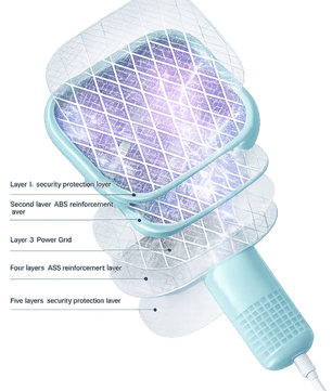 Portable USB Rechargeable Mosquito Killer Racket with LED Night Lamp – Electric Insect Zapper for Home, Office & Camping - Zentrix