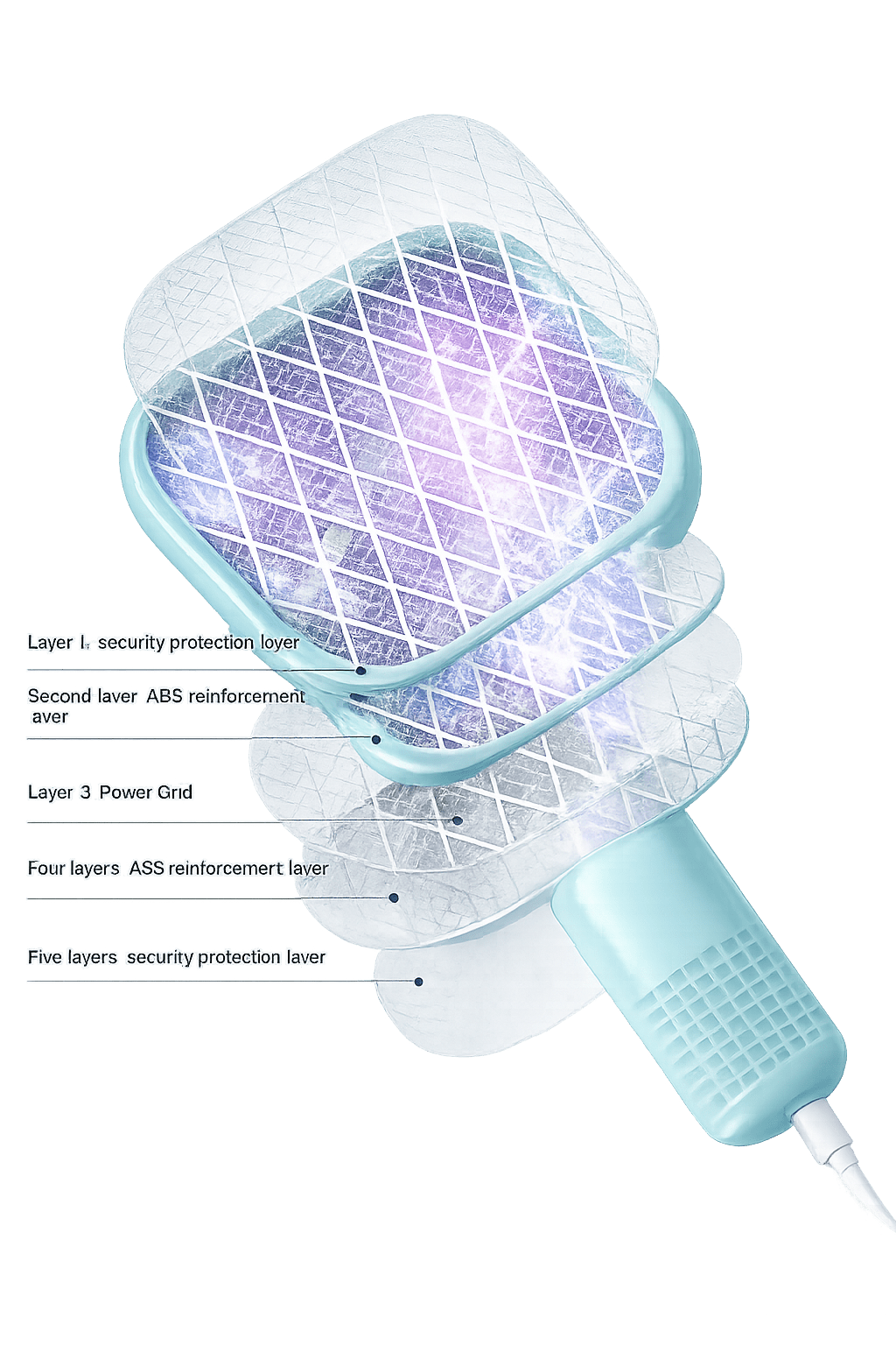 Portable USB Rechargeable Mosquito Killer Racket with LED Night Lamp – Electric Insect Zapper for Home, Office & Camping - Zentrix