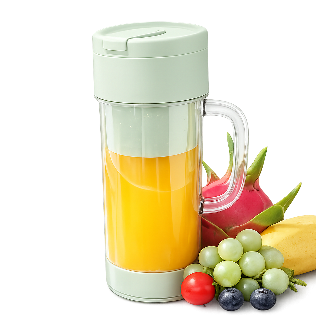 Portable USB Rechargeable Mini Juicer Blender Cup with Straw – Personal Smoothie Maker for Home, Office & Travel - Zentrix
