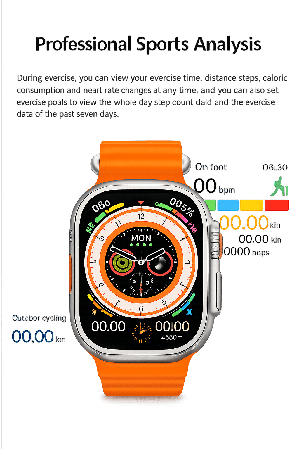 S8 Ultra Bluetooth Smart Watch | HD Full Touch Display, Bluetooth Calling, Fitness Tracker & Health Monitoring Smartwatch for Android & iPhone - Zentrix