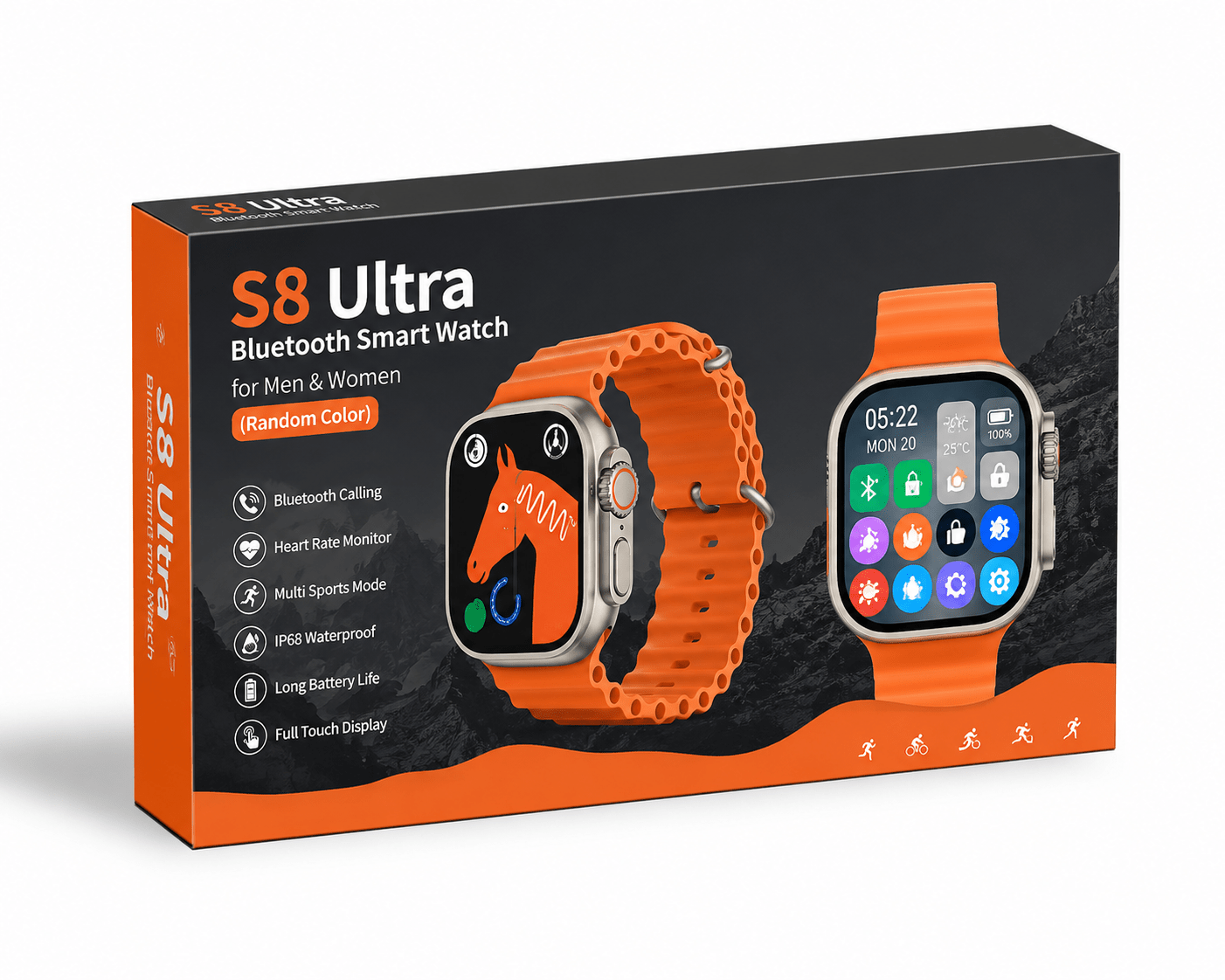 S8 Ultra Bluetooth Smart Watch | HD Full Touch Display, Bluetooth Calling, Fitness Tracker & Health Monitoring Smartwatch for Android & iPhone - Zentrix
