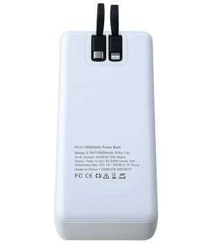 66W Fast Charging Power Bank 20000mAh – Built-in Type-C & Lightning Cables, LED Digital Display, Portable Super Fast Power Bank for Android & iPhone - Zentrix