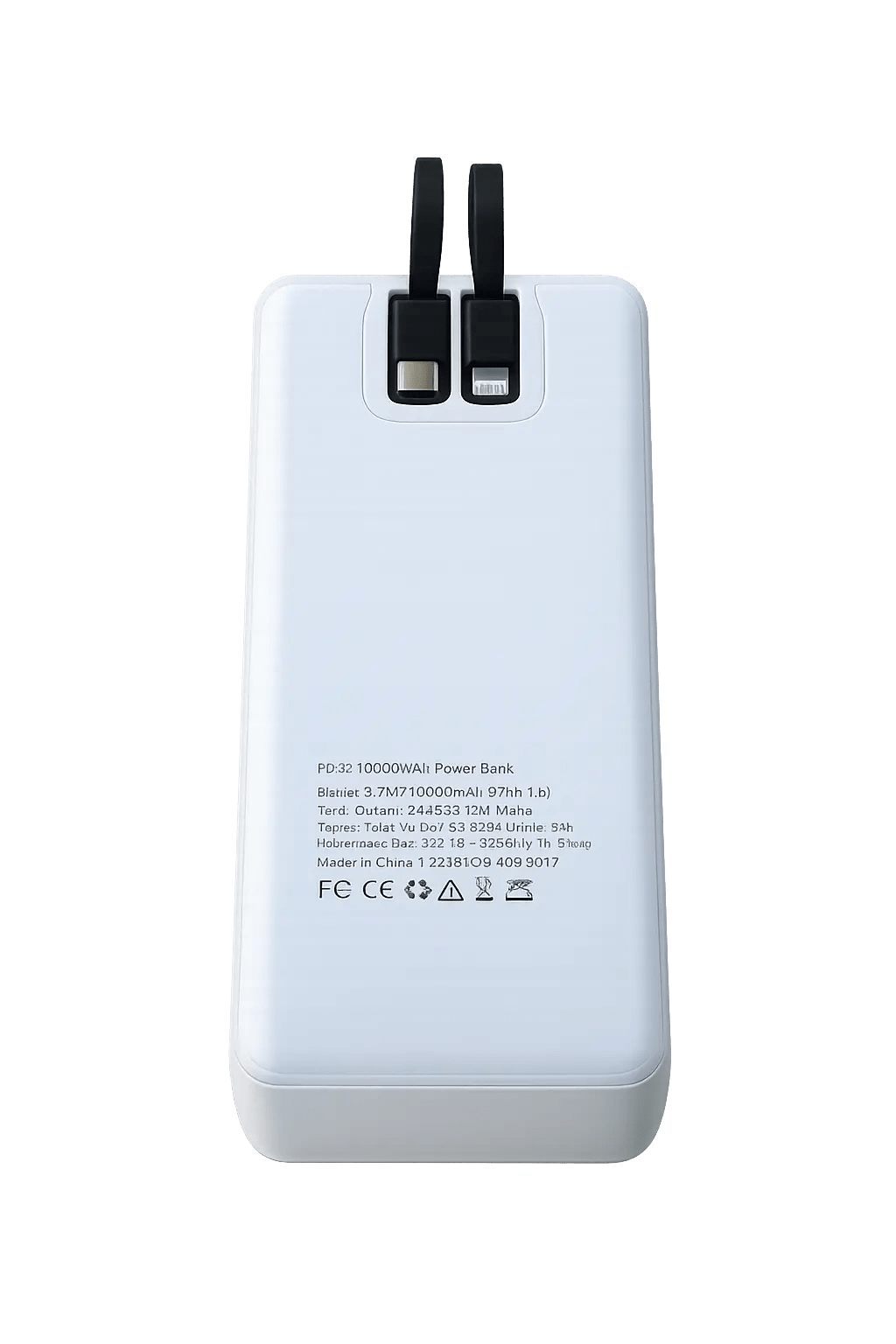 66W Fast Charging Power Bank 20000mAh – Built-in Type-C & Lightning Cables, LED Digital Display, Portable Super Fast Power Bank for Android & iPhone - Zentrix