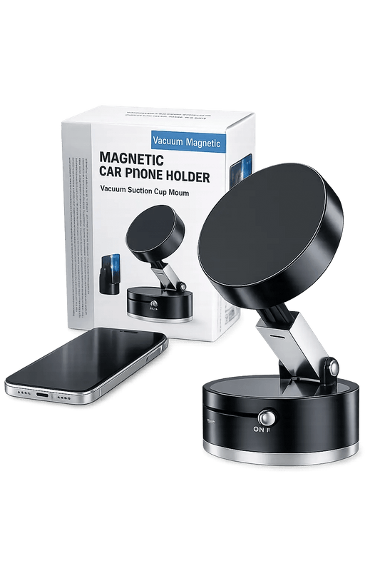 360° Magnetic Car Phone Holder – Vacuum Suction Dashboard Mount | Strong Magnet & Universal Smartphone Stand - Zentrix