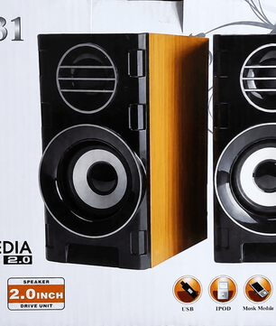 FT-2031 Premium Subwoofer Pair Speakers – Powerful Stereo Bass Speaker System for PC, Laptop, TV & Mobile - Zentrix