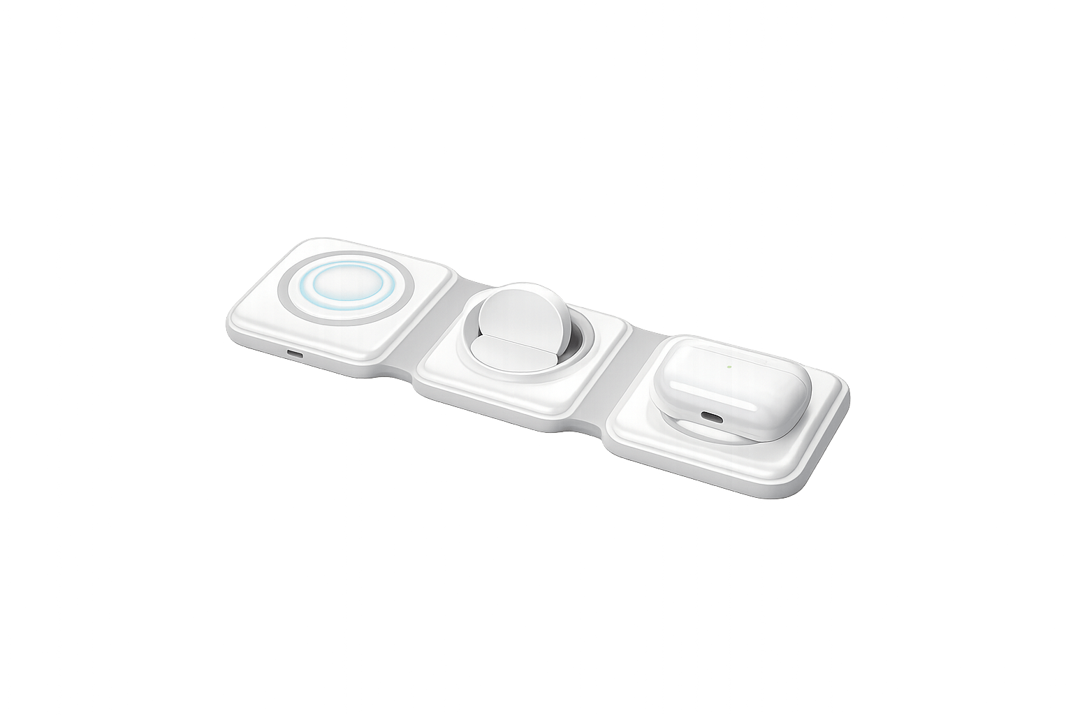 3 in 1 Magnetic Foldable Wireless Charger 15W Fast Charging Station for iPhone, Apple Watch & AirPods | Portable MagSafe Charging Dock - Zentrix