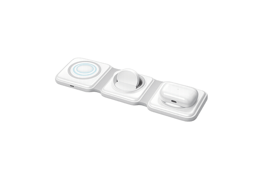 3 in 1 Magnetic Foldable Wireless Charger 15W Fast Charging Station for iPhone, Apple Watch & AirPods | Portable MagSafe Charging Dock - Zentrix