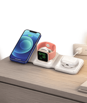 3 in 1 Magnetic Foldable Wireless Charger 15W Fast Charging Station for iPhone, Apple Watch & AirPods | Portable MagSafe Charging Dock - Zentrix
