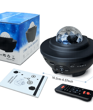 USB Starry Projector Light with Bluetooth Speaker | Ocean Wave Galaxy Night Light | LED Star Sky Projector Lamp with Remote Control - Zentrix