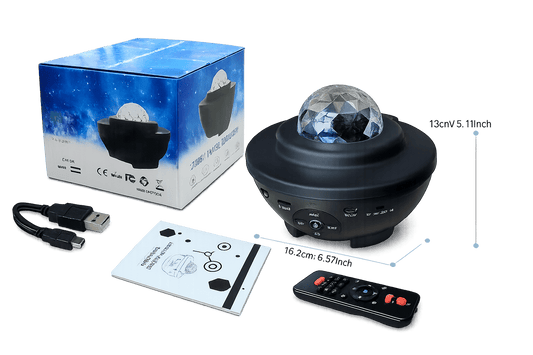 USB Starry Projector Light with Bluetooth Speaker | Ocean Wave Galaxy Night Light | LED Star Sky Projector Lamp with Remote Control - Zentrix
