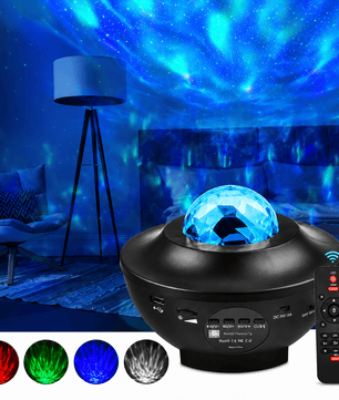 USB Starry Projector Light with Bluetooth Speaker | Ocean Wave Galaxy Night Light | LED Star Sky Projector Lamp with Remote Control - Zentrix