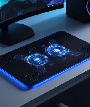 N99 Dual Fan Laptop Cooling Pad with LED Lights – Adjustable Laptop Stand, 5 Height Levels, Dual USB Ports, Silent Cooling Fan for Gaming & Office Use - Zentrix