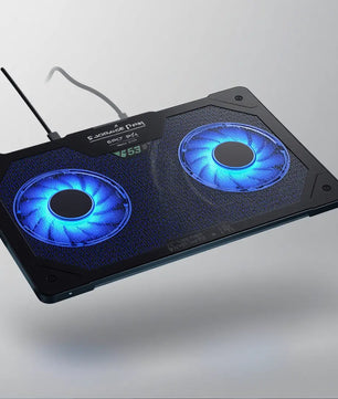 N99 Dual Fan Laptop Cooling Pad with LED Lights – Adjustable Laptop Stand, 5 Height Levels, Dual USB Ports, Silent Cooling Fan for Gaming & Office Use - Zentrix